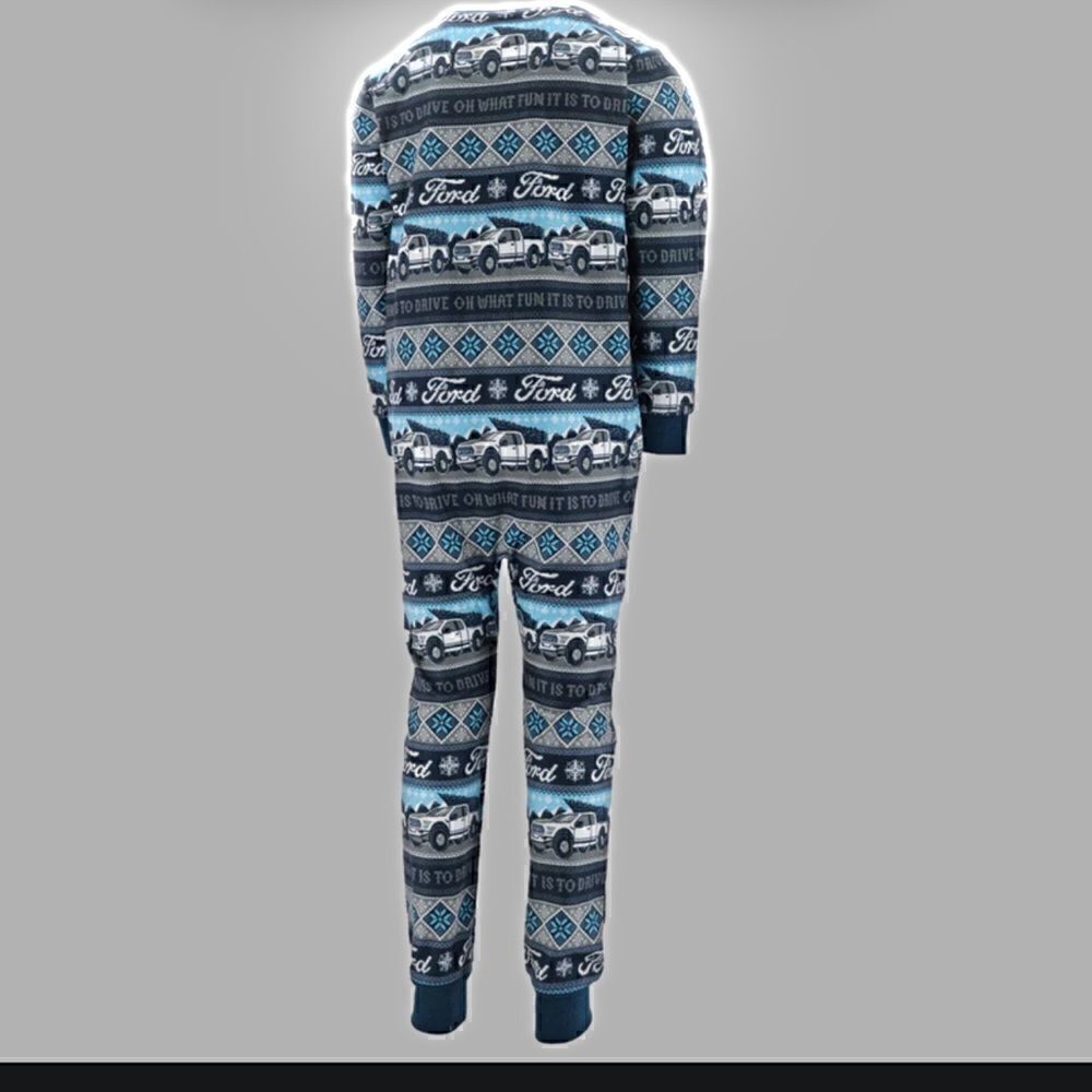 Ford | Holiday Zip Pajamas PJ Set | Small 6
